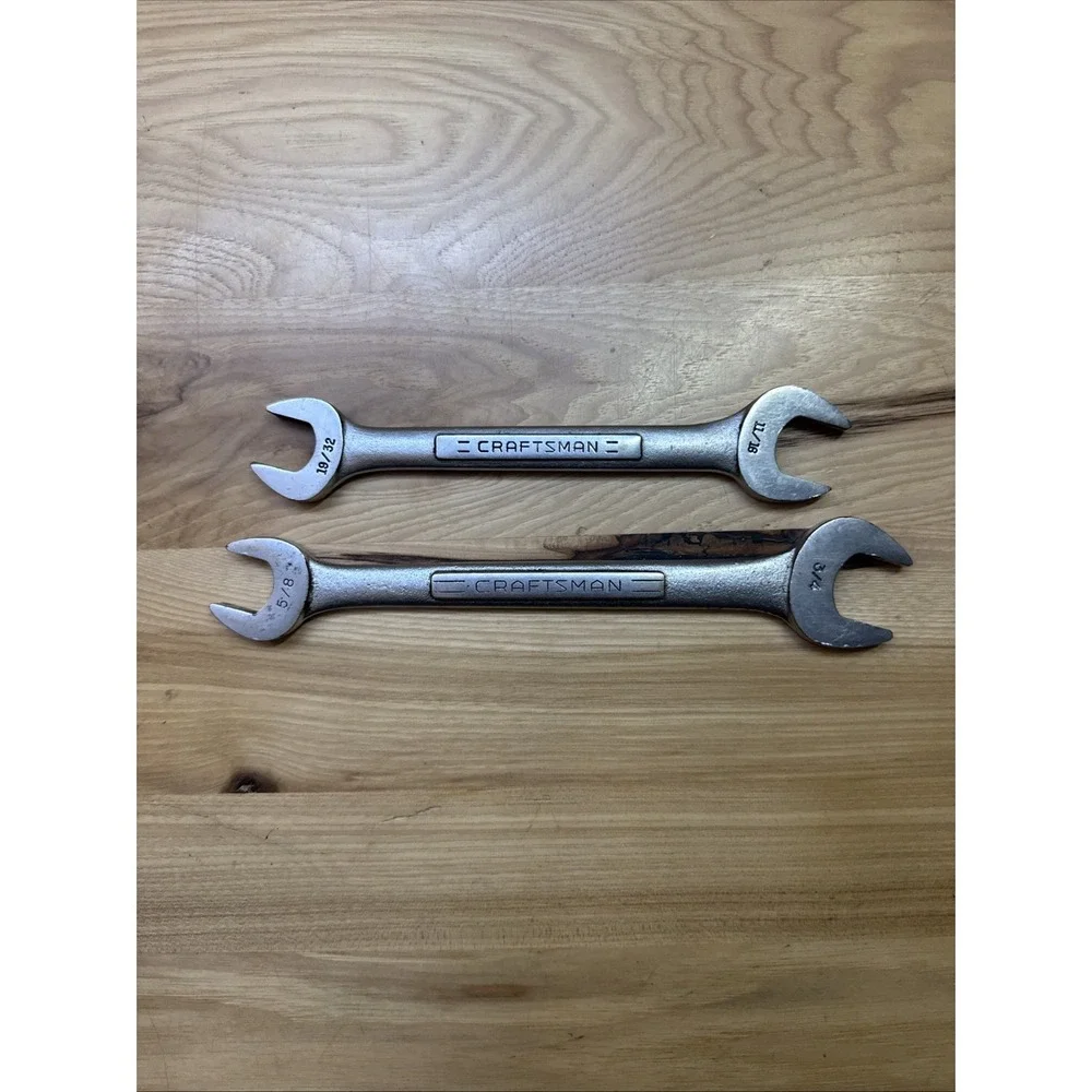 Lot of 2 Craftsman  3/4X5/8 & 19/32X11/16 Double Open End Wrench V 44581,44582